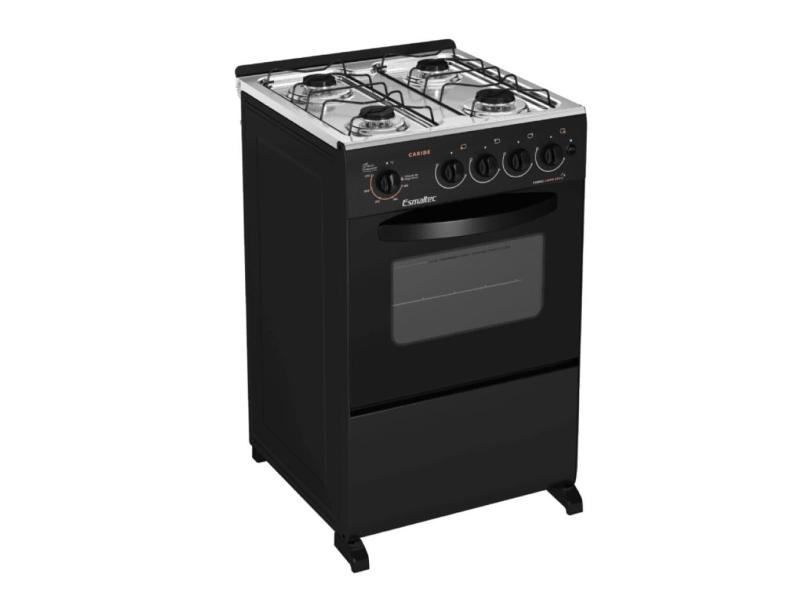 Fogão à Gás Esmaltec Caribe 4112 Preto Forno 53,2L GLP - Bivolt 