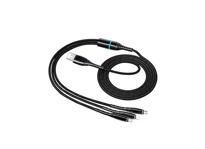 Pinhaijing Cabo multi carregador, 1,2 m, conector 3 em 1 com vários ...