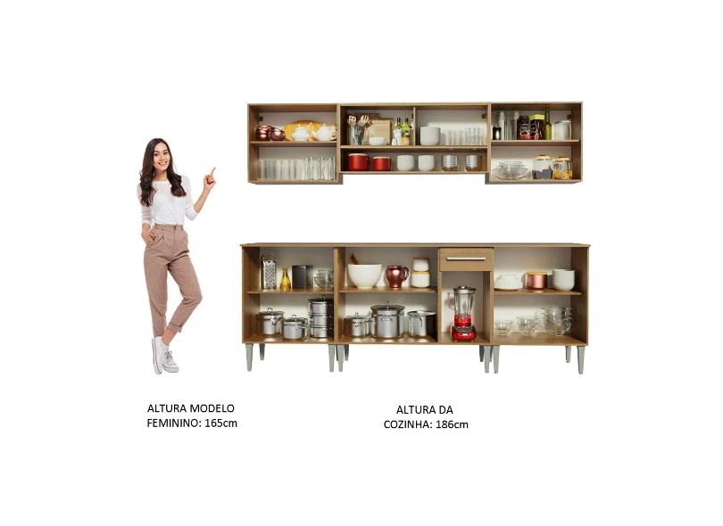 Cozinha Completa 1 Gaveta 13 Portas Emilly Smile Madesa