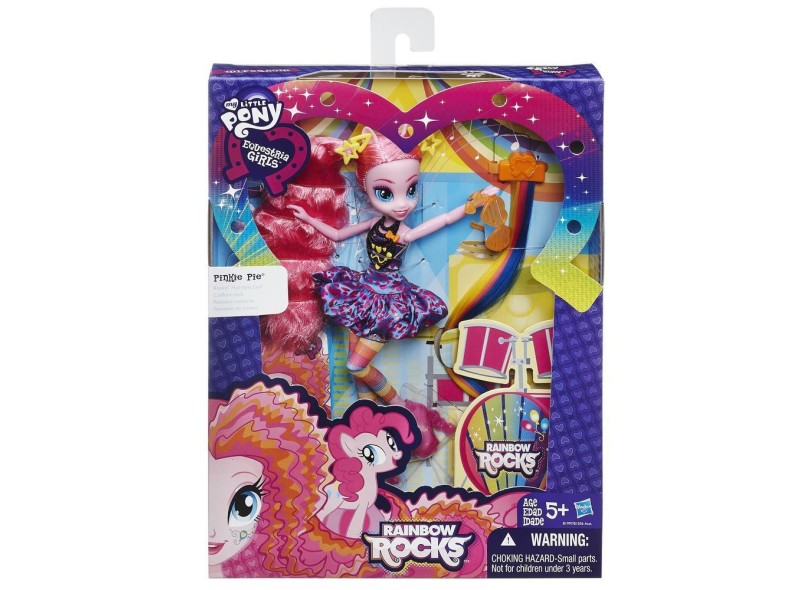 Boneca My Little Pony Equestria Girls Rainbow Rocks PinkPie Penteados de Arrasar Hasbro