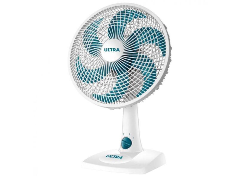 Ventilador De Mesa Ultra V-30-6p 30cm 6 Pás 3 Velocidades 50w Branco Com Azul 127 V
