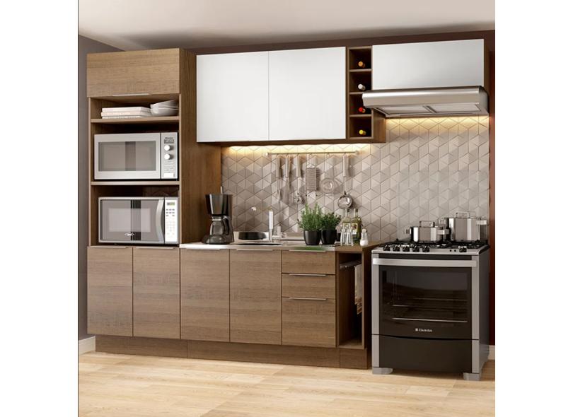 Cozinha Completa 3 Gavetas 8 Portas para Micro-ondas / Forno sem Tampo Stella 290002 Madesa