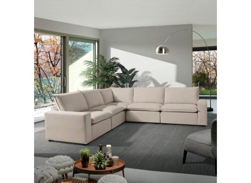 Sof De Canto Modular Hug 8 Lugares 318x318cm Em Linho Cabeca em ...