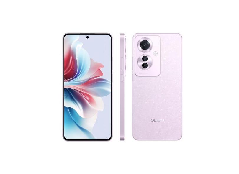 Smartphone Oppo Reno11 F 256Gb Lilás 5G 8Gb Ram 6,7" Câm. Tripla + Sel