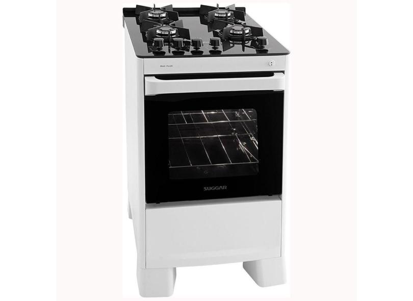 Fogão Mesa de Vidro 4 Queimadores Max Plus Suggar Branco
