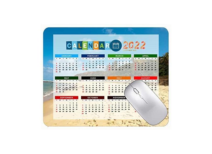 Mouse pad 2022 calendário com feriados, mouse pads para violão e praia, nuvens do mar