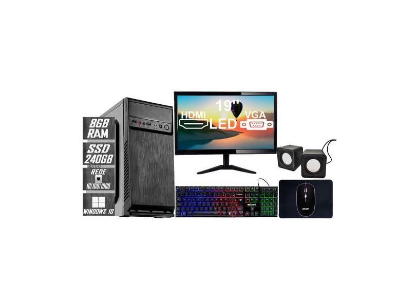 Pc Computador Completo Cpu Intel I5 / 8GB Memória Ram / SSD 240GB M2 +