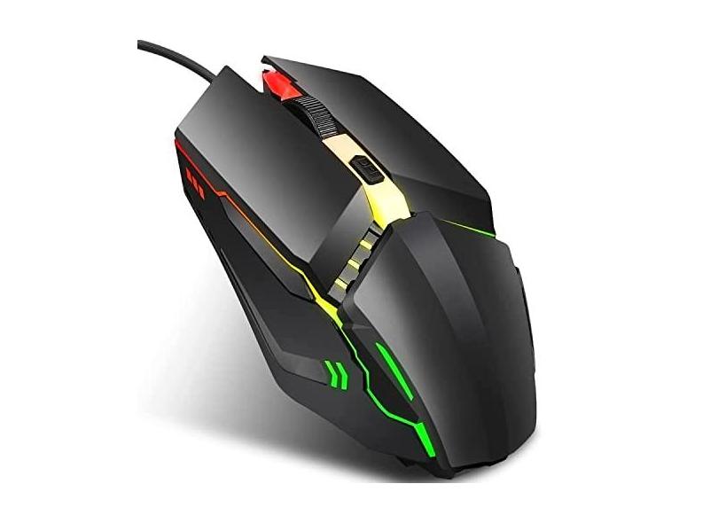 Acessórios para computador S200 USB2.0 1600dpi Adjustable 4-Keys Colorful Glowing Wired Gaming Mouse, Length: 1.5m