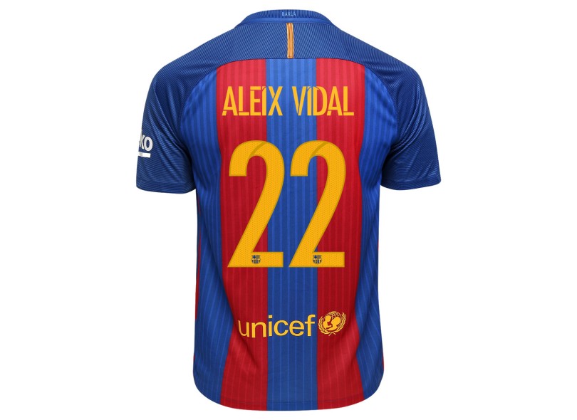 Camisa Torcedor Barcelona I 2016/17 com Número Nike
