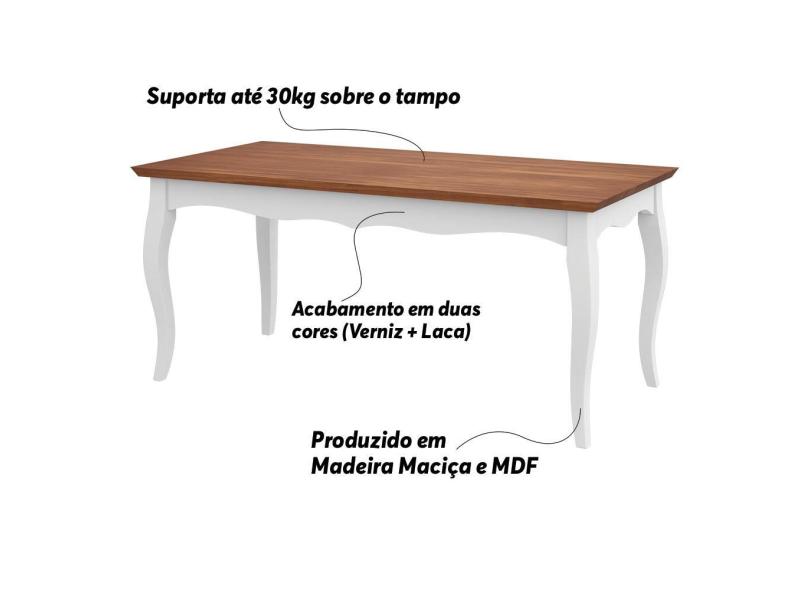 Conjunto Sala De Jantar Mesa Com Tampo De Vidro Safira 6 Cadeiras Atena Lj  Móveis Castanho Premio/Off White/Pena Bege em Promoção é no Buscapé