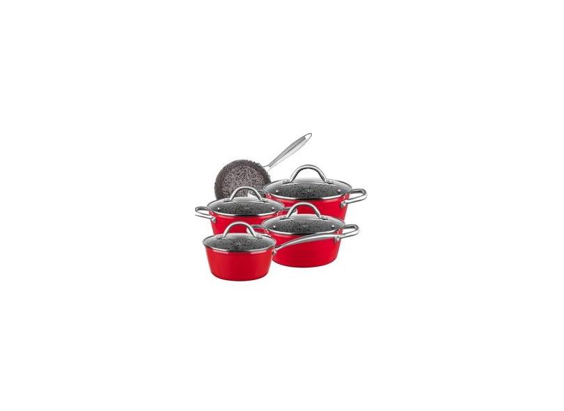 Kit De Panelas MTA - 3 Caçarolas 1 Panela 1 Frigideira Antiaderente Gourmet
