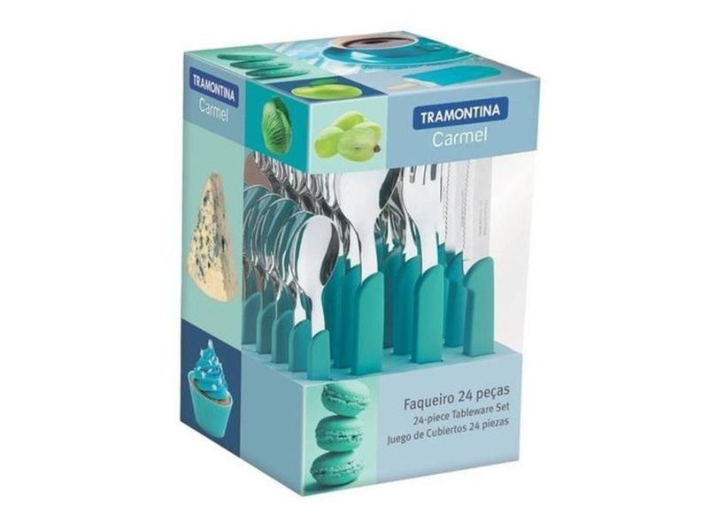 Faqueiro Tramontina Carmel 24pç Inox Turquesa - 23499025