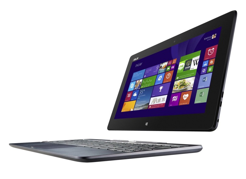 Notebook Conversível Asus Intel Atom Z3740 2 GB de RAM HD 500 GB SSD 32 GB LED 10.1 " Touchscreen Windows 8.1 T100