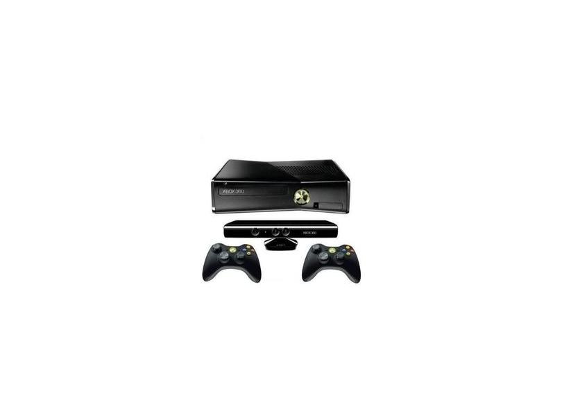 Console Xbox 360 Slim + 2 Controles + Kinect + 5 Jogos