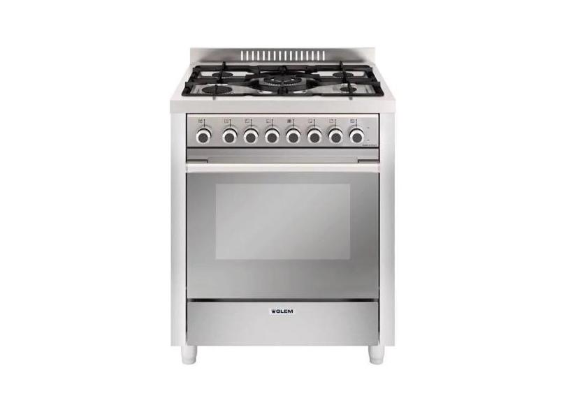 Fogão glem matrix 5 bocas elétrico 70 litros inox 70cm (glmmq7612vi), 