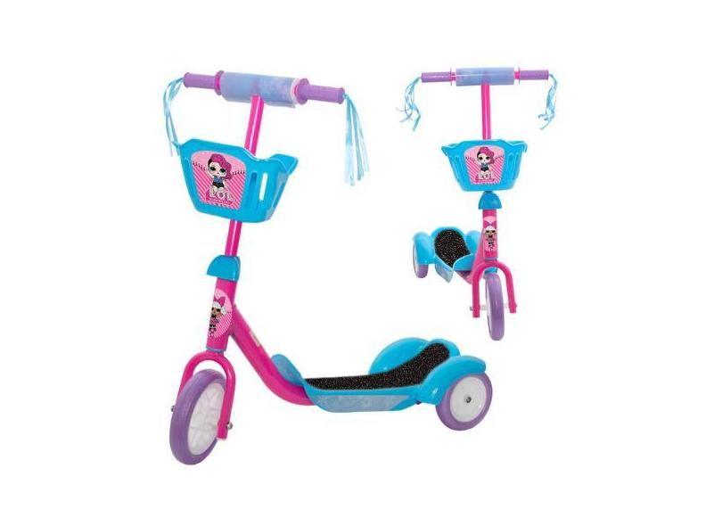 Patinete Menina 3 Anos Ajustável Cesta Lol Surprise Toys 2U