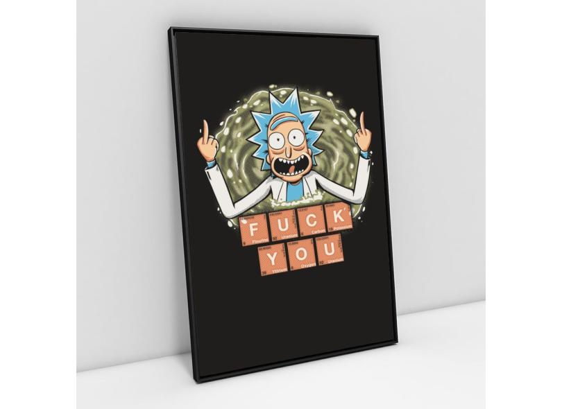 Quadro decorativo poster rick and morty fuck tabela periodica em