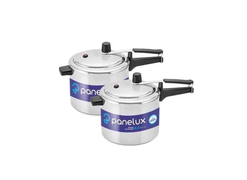 Kit 2 Panela De Pressão Panelux Polida 4,5 Litros Alumínio Polido Clas