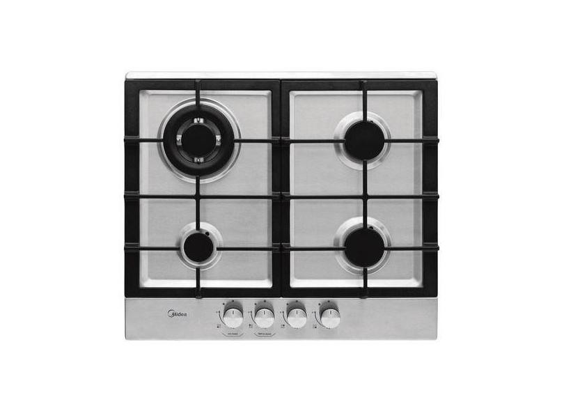 Cooktop Midea 4 Bocas 60 Hz 3800w Bivolt Tripla Chama Cyb4b, Prata, Bi
