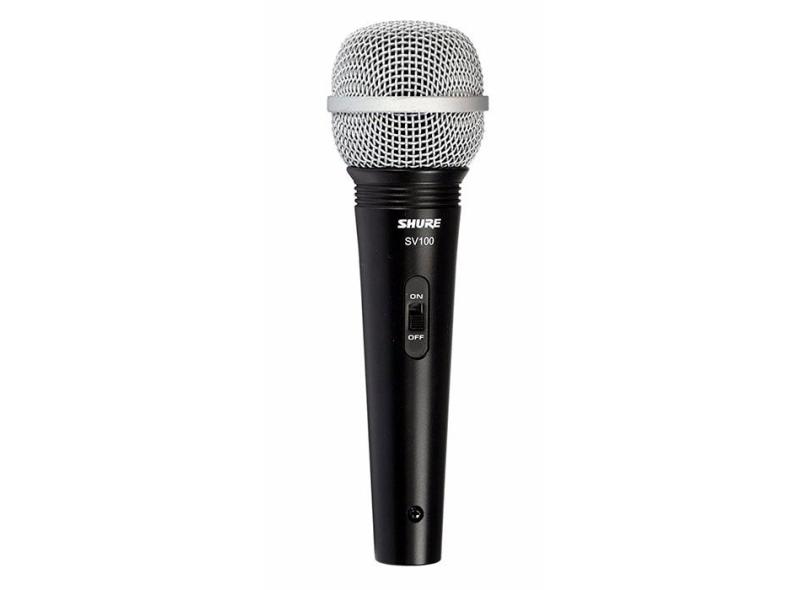 Microfone Shure Dinâmico Sv100 Original Com Cabo