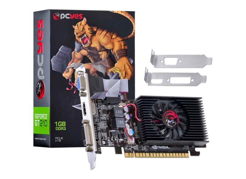 Placa de Video NVIDIA GeForce GT 210 1 GB DDR3 64 Bits PCYes N21T2GD364LP