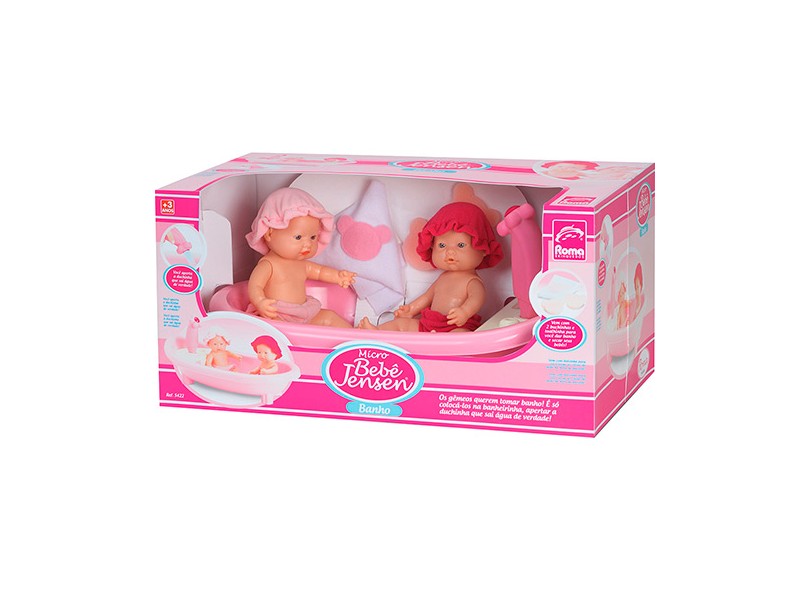 Boneca Jensen Micro Bebê Banho Roma Brinquedos