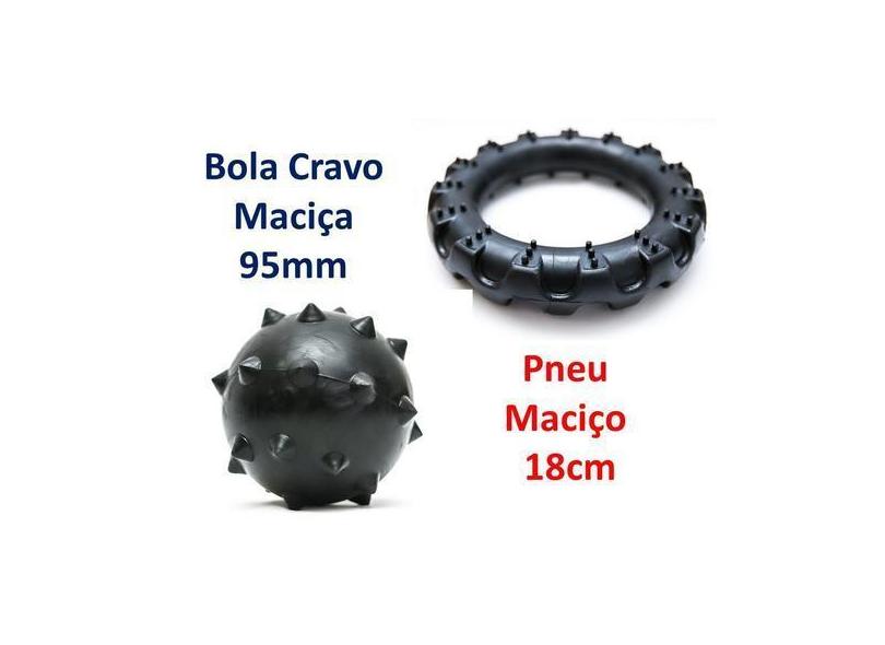 Kit Brinquedos Pet Bola E Pneu Para Cães De Grande Porte - Produto Nac