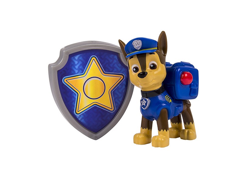 Boneco Patrulha Canina Chase Figuras com Distintivos - Sunny