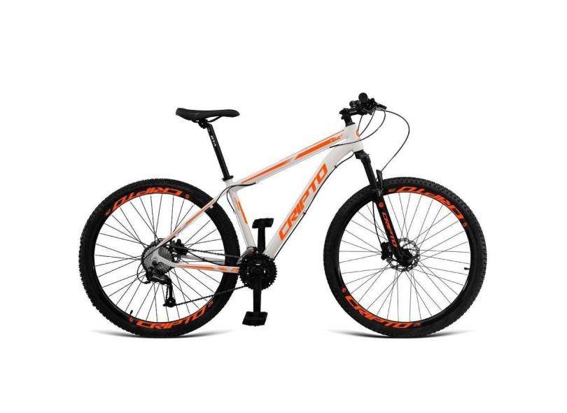 Bicicleta Aro 29 Cripto 21 Marchas Freios Disco C- Suspensão - Branco-laranja - 19&quot; Branco-laranja