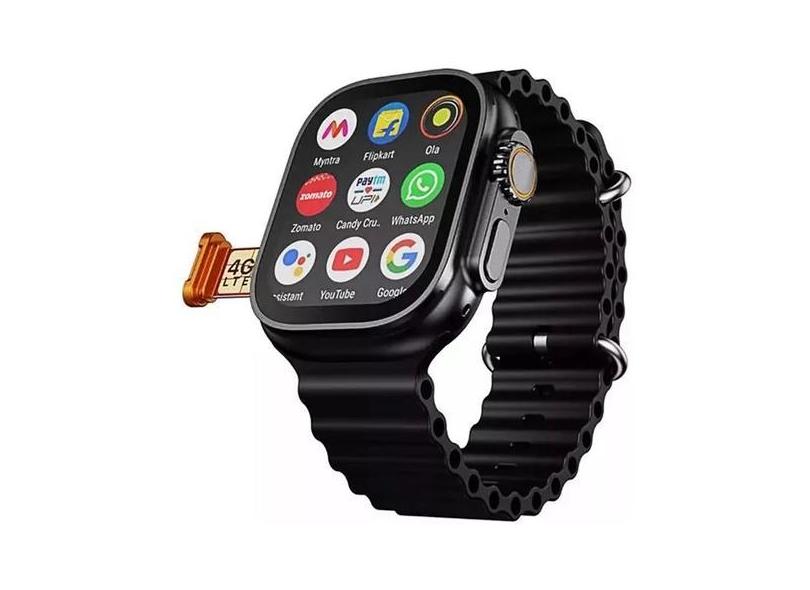 Smartwatch Ultra Preto 3 AI Chip 5G 16GB Funciona com Ligações Para Es