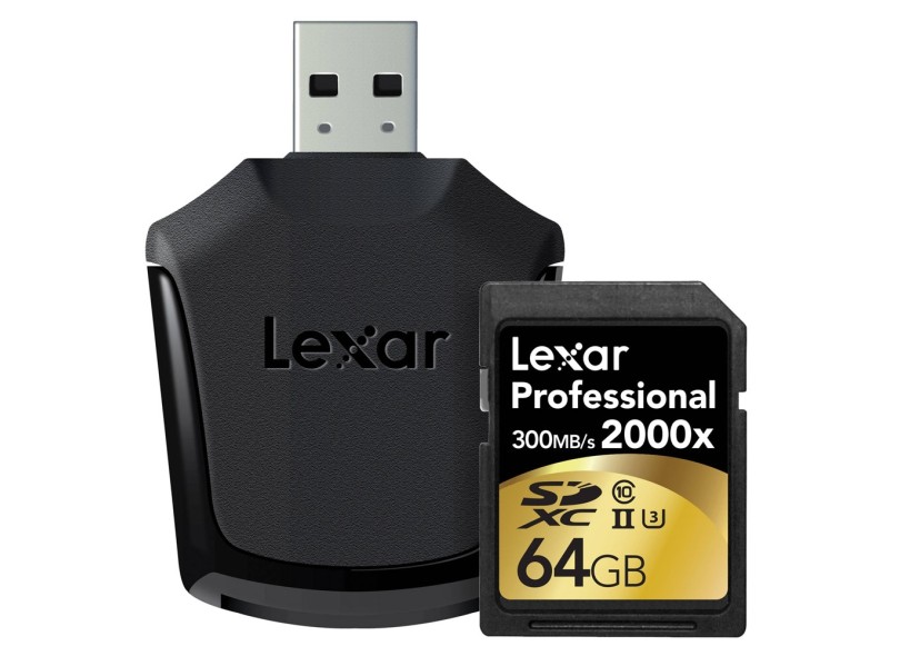 Cartão de Memória SDXC com Adaptador Lexar Professional 64 GB LSD64GCRBNA2000R