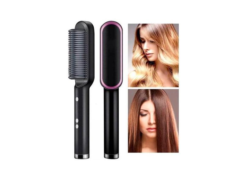Escova 3 Em 1 Alisadora Secadora Profissional Cabelo Liso BRITÂNIA