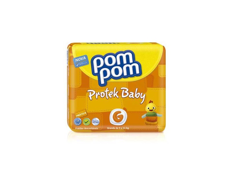 Fralda Pom Pom Protek Baby G Econômica 20 Und 9 - 14kg