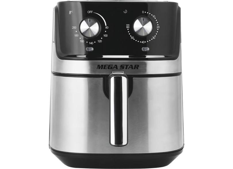 Fritadeira Air Fryer Mega Star Har280 1700 W 220V Prata Preto 7L