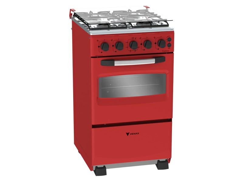 Fogão de Piso Venax 4 Bocas Acendimento Automático Grill Vetrô