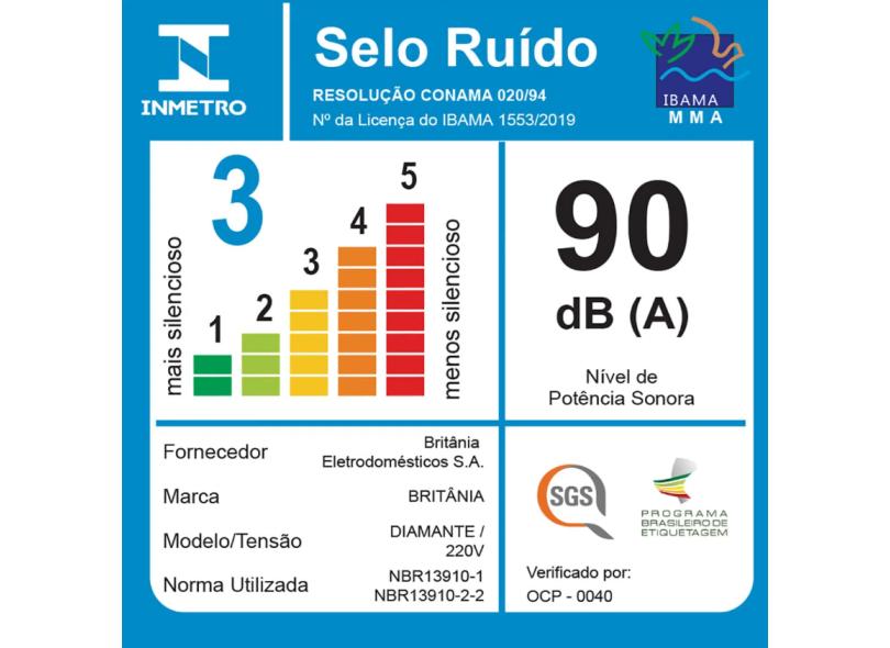 Liquidificador Britânia Diamante BLQ 1000P Turbo 2.7 l 4 Velocidades 1000 W