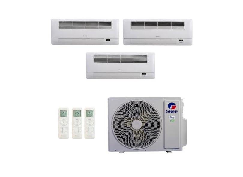 Ar-Condicionado Multi Split Inverter R-32 Gree 24.000 (3x Evap Cassete 1 Via 12.000) Quente/Frio 220V