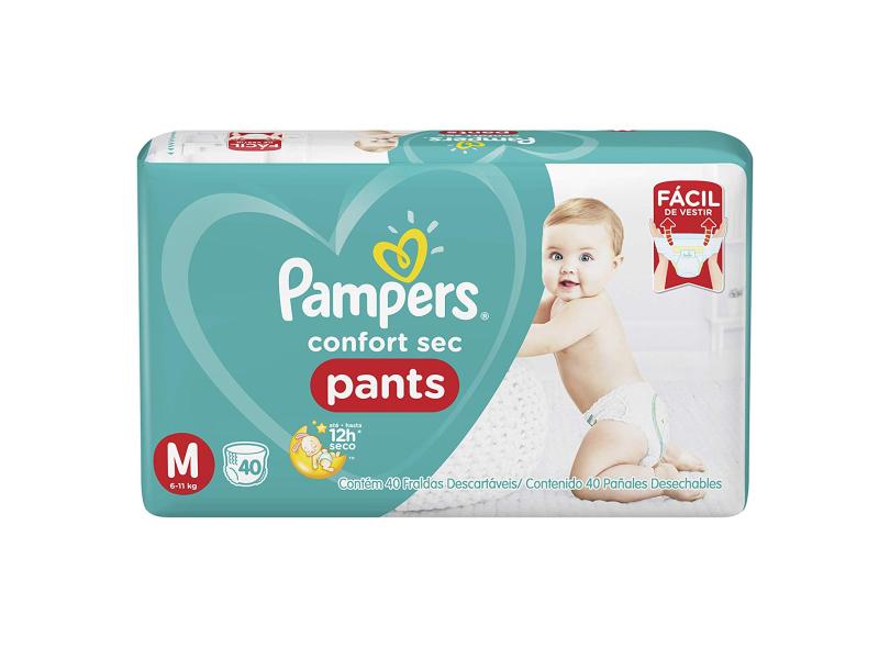 Fralda de Vestir Pampers Confort Sec Pants M 40 Und 6 - 11kg