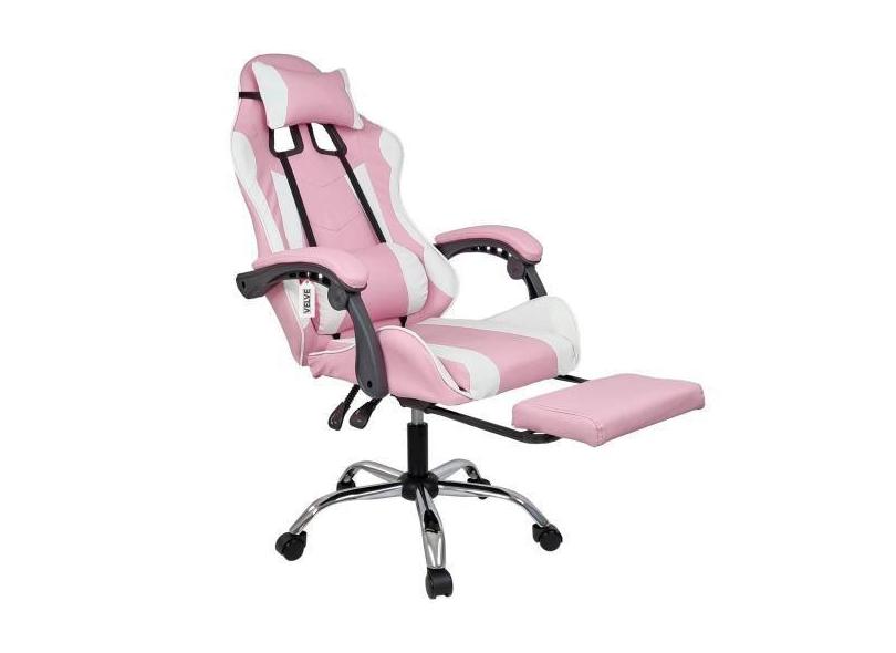 Cadeira Gamer Apoio Pé Giratória Rodinhas Cg2.07 Branco E - Velve