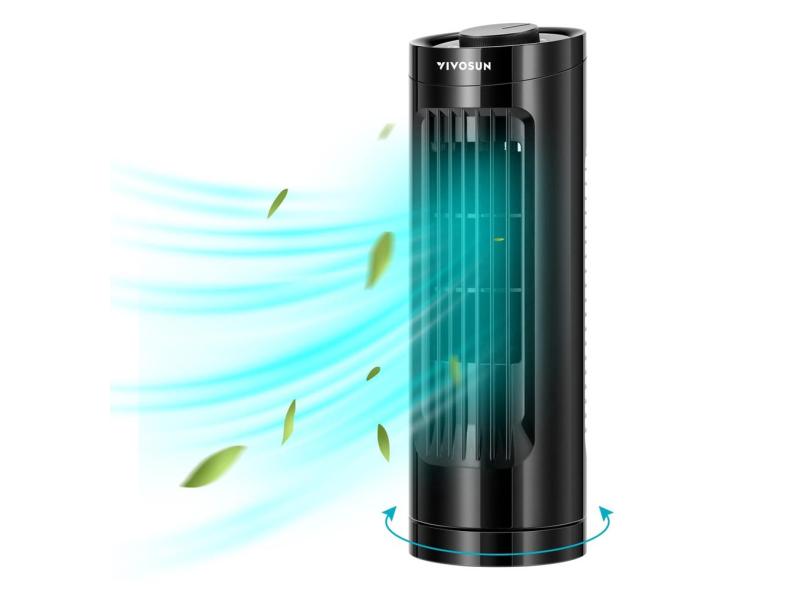 Ventilador de torre vivosun 13, mesa sem lâminas, 3 velocidades, oscilação de 70°