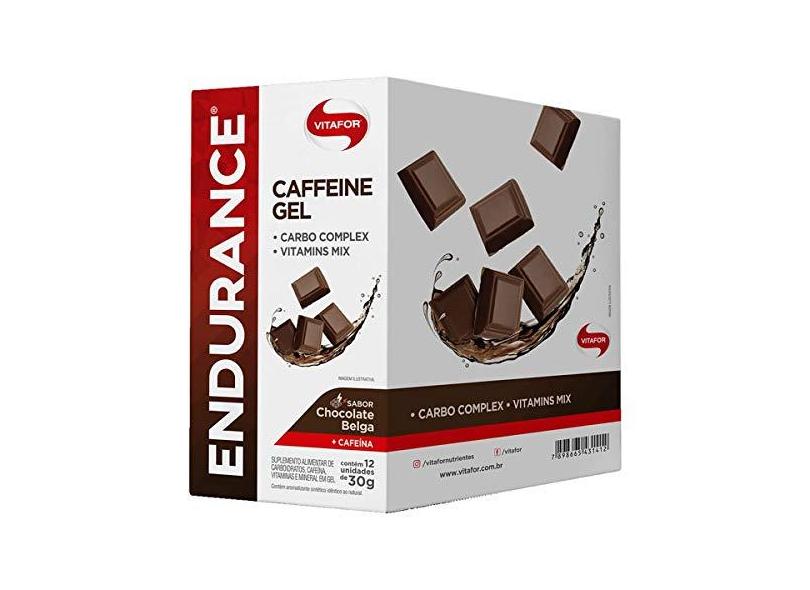 Endurance Caffeine Gel 12 Sachês de 30G Chocolate Belga, Vitafor