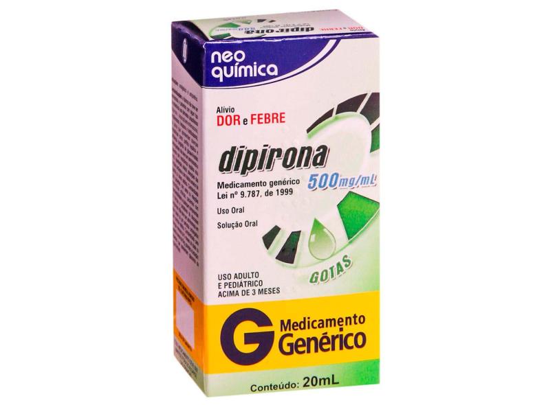 Dipirona Monoidratada 500mg/ml Neo Química Gotas Com 20ml 20ml Gotas Em ...