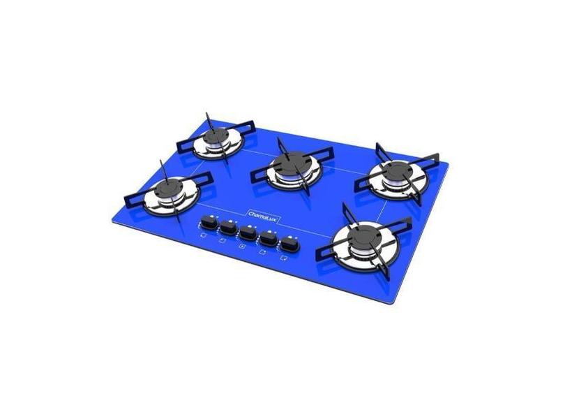 Fogão Cooktop 5 Bocas Chamalux Ultra  Chama Premium Bivolt, Azul, Bivo