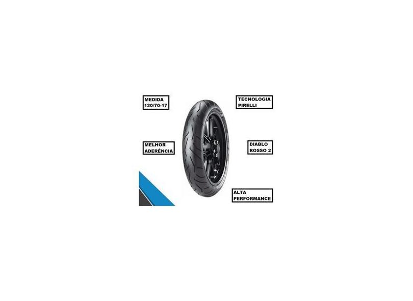 Pneu Pirelli Dianteiro 120/70-17 58w Diablo Rosso 2 Honda Cb 600 F