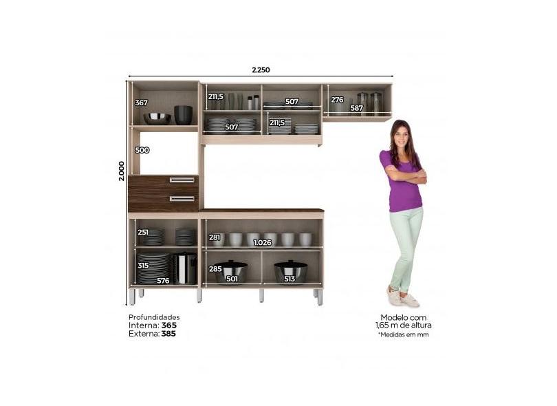 Cozinha Compacta 2 Gavetas 7 Portas para Micro-ondas / Forno B107 Briz