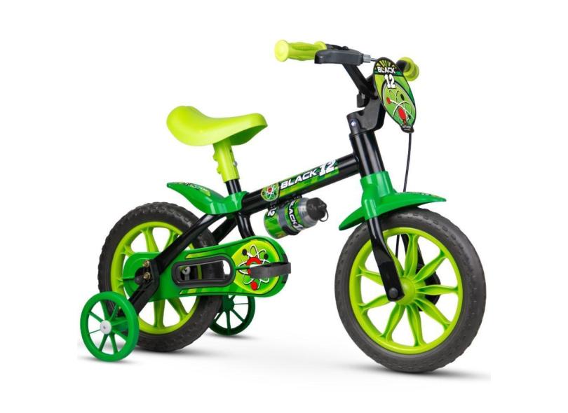 Bicicleta Nathor Black Masculino Aro 12 Aro 12 Preto/Verde