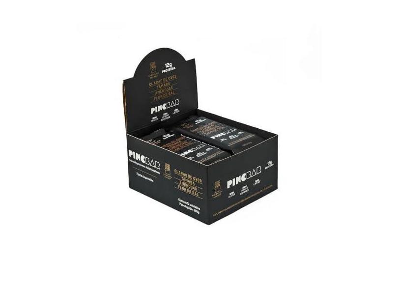 Barra de Proteína Chocolate Sea Salt Sem Açúcar 50g Pincbar 12 Unidades