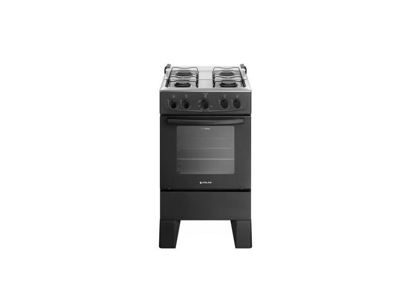 Fogão 4 Bocas com Mesa Inox Milão 30000176 Atlas, Preto, Bivolt