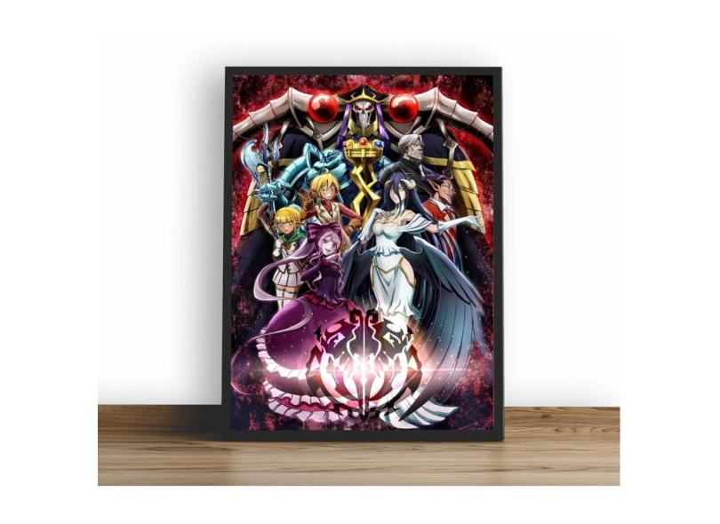 Quadro Decorativo emoldurado Poste Overlord Classico Rpg Animação com o ...