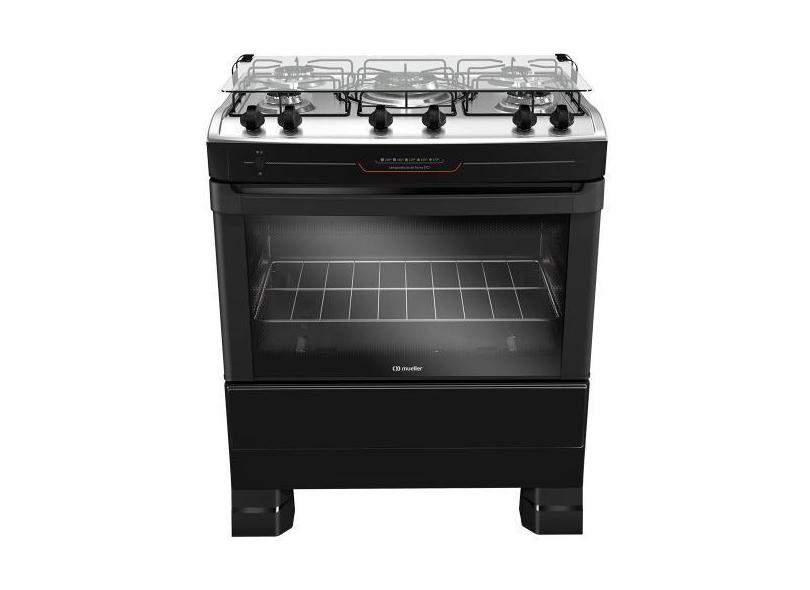 Fogão Mueller 5 bocas Preto com Tripla Chama MFI5BF, Bivolt